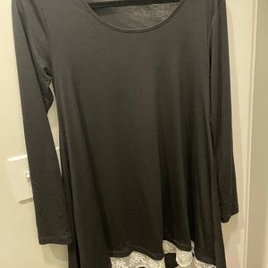 Black Long Sleeve Tunic Top
